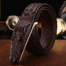 Load image into Gallery viewer, Alligator Crocodile Shape Cow Leather Belt For Men
