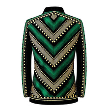 Load image into Gallery viewer, Men's Vintage Green Gold Embroidered Blazer Luxury Suit Jacket