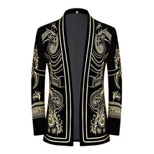 Load image into Gallery viewer, Men's Vintage Green Gold Embroidered Blazer Luxury Suit Jacket