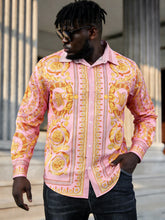 Load image into Gallery viewer, Men's French Long Sleeve Shirt Baroque Pattern High Definition Printed Shirt