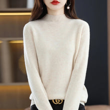 Load image into Gallery viewer, 100% Pure Wool Half-neck Pullover Cashmere Sweater
