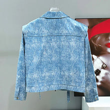 Load image into Gallery viewer, 2 Piece Men's Trend Fashion Denim Short Men's Jacket Set Straight Leg Jeans