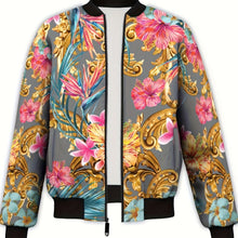 Load image into Gallery viewer, Stylish Baroque Floral Bomber Jacket