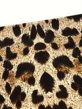 Load image into Gallery viewer, Elegant Leopard Print Asymmetrical Shoulder T-Shirt for Women - Long Sleeve, Stretchy Polyester Blend, Machine Washable