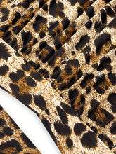 Load image into Gallery viewer, Elegant Leopard Print Asymmetrical Shoulder T-Shirt for Women - Long Sleeve, Stretchy Polyester Blend, Machine Washable