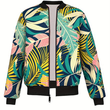 Load image into Gallery viewer, Men's Lightweight Tropical Leaf Print Bomber Jacket - Machine Washable