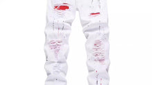 Load image into Gallery viewer, Jeans Stretch Holes Embroidered White Stretch Slim Shape Machine Washable Hand Wash