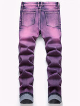 Load image into Gallery viewer, Men's Regular Fit Mid-Waist Slim Leg Stretch Denim Jeans - Soft, Comfortable, - Machine Washable and Easy Care