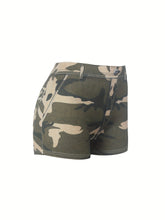 Load image into Gallery viewer, Women's Sexy Tight Shorts - Stretchy Camo Denim-like Shorts, Non-See-Through Fabric