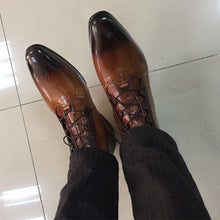 Load image into Gallery viewer, Men's Leather Lace Up Ankle Boots