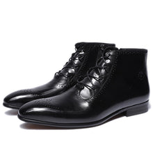 Load image into Gallery viewer, Men's Leather Lace Up Ankle Boots