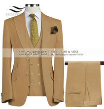 Load image into Gallery viewer, Men Suits 3 Pieces Slim Fit Business Suit (Blazer+Pants+Vest)