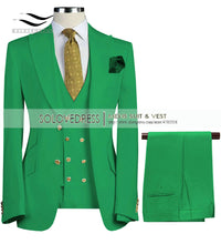 Load image into Gallery viewer, Men Suits 3 Pieces Slim Fit Business Suit (Blazer+Pants+Vest)
