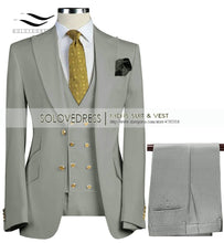 Load image into Gallery viewer, Men Suits 3 Pieces Slim Fit Business Suit (Blazer+Pants+Vest)