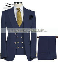 Load image into Gallery viewer, Men Suits 3 Pieces Slim Fit Business Suit (Blazer+Pants+Vest)