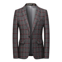 Load image into Gallery viewer, Men's Fashion Spring and Autumn Casual Plaid Blazer