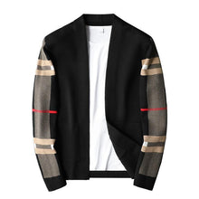 Load image into Gallery viewer, Luxury Men's Classic Plaid Knitted Cardigan Sweater Casual Long Sleeve Cardigan Jacket