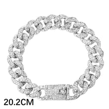 Load image into Gallery viewer, Foxy Fashions Diamond Girlz Collection Luxury Full Rhinestone Big Tennis Chain Bracelets For Women Fashion Bling Iced Out Square Crystal Bracelet Jewelry