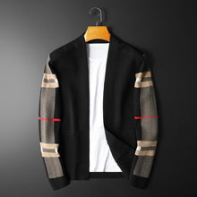 Load image into Gallery viewer, Luxury Men's Classic Plaid Knitted Cardigan Sweater Casual Long Sleeve Cardigan Jacket
