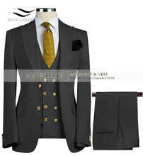 Load image into Gallery viewer, Men Suits 3 Pieces Slim Fit Business Suit (Blazer+Pants+Vest)