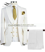 Load image into Gallery viewer, Men Suits 3 Pieces Slim Fit Business Suit (Blazer+Pants+Vest)