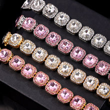 Load image into Gallery viewer, Foxy Fashions Diamond Girlz Collection Luxury Full Rhinestone Big Tennis Chain Bracelets For Women Fashion Bling Iced Out Square Crystal Bracelet Jewelry