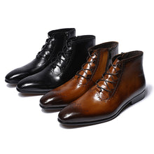 Load image into Gallery viewer, Men's Leather Lace Up Ankle Boots
