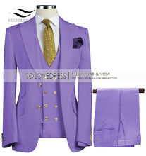 Load image into Gallery viewer, Men Suits 3 Pieces Slim Fit Business Suit (Blazer+Pants+Vest)