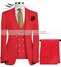 Load image into Gallery viewer, Men Suits 3 Pieces Slim Fit Business Suit (Blazer+Pants+Vest)