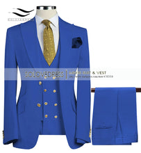 Load image into Gallery viewer, Men Suits 3 Pieces Slim Fit Business Suit (Blazer+Pants+Vest)