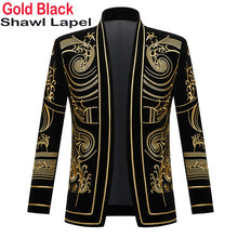 Load image into Gallery viewer, Luxury African Embroidery Cardigan Blazer Jacket Men Shawl Lapel Slim Fit Striped Suit Jacket