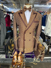 Load image into Gallery viewer, Double Breasted Suits Slim Fit Plaid Tuxedo Party Suits Wedding Suits For Men