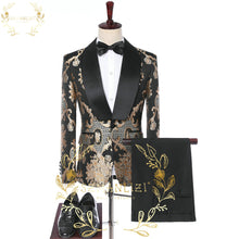 Load image into Gallery viewer, Double Breasted Suits Slim Fit Plaid Tuxedo Party Suits Wedding Suits For Men