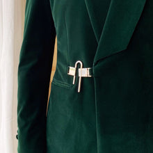 Load image into Gallery viewer, Green Mens Velvet Suits Double Breasted Tailor-Made Tuxedo 2 Pieces Blazer Pant Wedding Party Groom