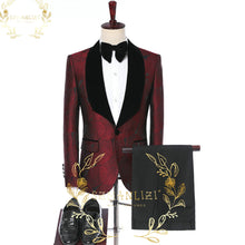 Load image into Gallery viewer, Double Breasted Suits Slim Fit Plaid Tuxedo Party Suits Wedding Suits For Men