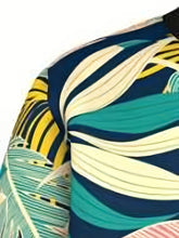 Load image into Gallery viewer, Men&#39;s Lightweight Tropical Leaf Print Bomber Jacket - Machine Washable
