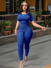 Load image into Gallery viewer, Women&#39;s Ribbed Short Sleeve 2 Piece Outfit
