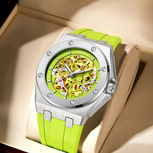 Load image into Gallery viewer, Men&#39;s Luxury Watch Mechanical Skeleton Hollow Automatic, No Battery, Hollow Automatic Mechanical Watch Tape Large Dial Male  Luminous Watch, Give Friends, Couples, Fathers, Boyfriends Gifts
