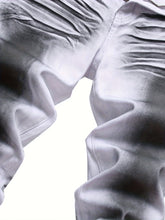 Load image into Gallery viewer, White and Black Printed Men&#39;s Stretch Slim Cat Whiskers Jeans Casual Trousers
