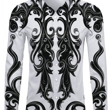 Load image into Gallery viewer, Men&#39;s Formal &amp; Casual Long Sleeve Dress Shirt - Button-Up Collar Shirt, Elegant Black/White color, Loose Fit Non-Stretch Blouse for Weddings, Business Meetings, Office, Parties - Machine Washable Formal Attire with Classic Co
