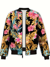 Load image into Gallery viewer, Stylish Baroque Floral Bomber Jacket
