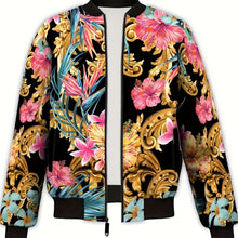 Load image into Gallery viewer, Stylish Baroque Floral Bomber Jacket
