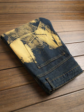 Load image into Gallery viewer, Men&#39;s Casual Mid Waist Denim Jeans, Straight Leg, Non-Stretch Fabric, All-Season, Loose Fit, Washed Tie Dye Pattern, Woven Weave - Regular Length
