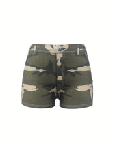 Load image into Gallery viewer, Women&#39;s Sexy Tight Shorts - Stretchy Camo Denim-like Shorts, Non-See-Through Fabric
