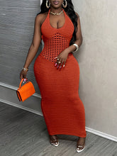 Load image into Gallery viewer, Women&#39;s Summer Simple Solid Color Sexy Halter Neck Long Dress
