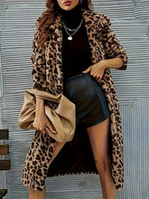 Load image into Gallery viewer, Women&#39;s Long Coat, Faux Fur, Leopard Print
