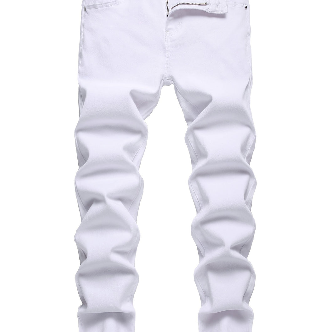 Men's Slim Fit Jeans Stretch Ripped Skinny Jeans for Men, Fashion Straight Leg Comfort Flex Waist Casual Pants,