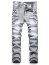 Load image into Gallery viewer, Men&#39;s Regular Fit Mid-Waist Slim Leg Stretch Denim Jeans - Soft, Comfortable,  - Machine Washable and Easy Care
