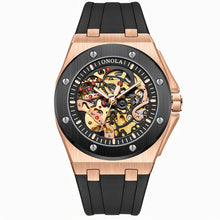Load image into Gallery viewer, Men&#39;s Luxury Watch Mechanical Skeleton Hollow Automatic, No Battery, Hollow Automatic Mechanical Watch Tape Large Dial Male  Luminous Watch, Give Friends, Couples, Fathers, Boyfriends Gifts
