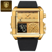 Load image into Gallery viewer, Men&#39;s Mechanical Smartwatch with Dual Display Screen, Chronograph, Alarm, Date/Day/Calendar, Golden-Tone Brown Strap - Automatic Winding Watch for Business, Sports, Everyday - Luxury Analog Clock - Ideal Christmas, Birthday,
